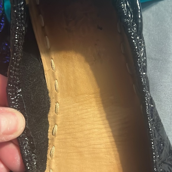 Tieks Women's Obsidian Black Croc Embossed Leather Ballet Flats Women's Size 10 - Picture 5 of 9